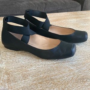 Jessica Simpson Leather Ballet flats with ankle strap:)